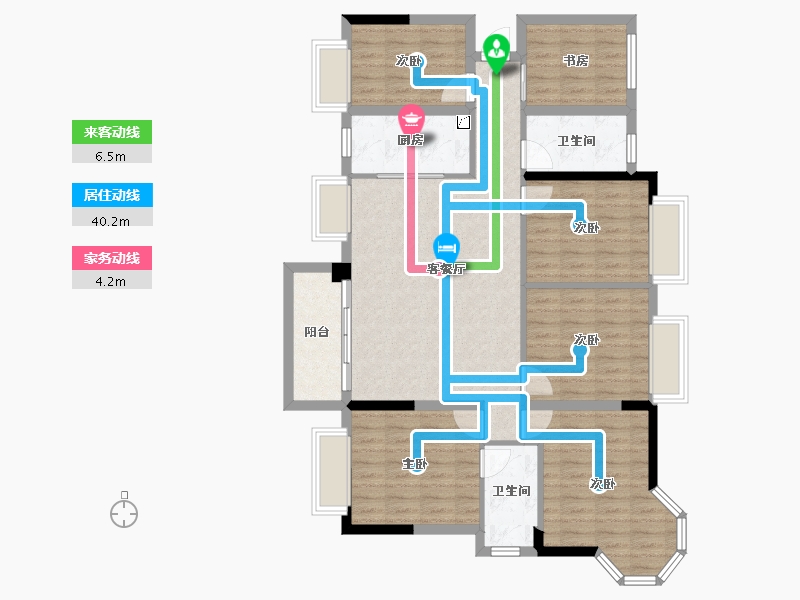 广西壮族自治区-南宁市-汉军冠江台-111.97-户型库-动静线