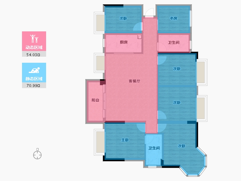 广西壮族自治区-南宁市-汉军冠江台-111.97-户型库-动静分区