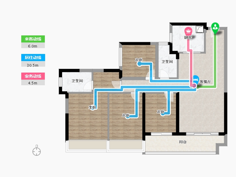 广东省-佛山市-龙光天誉-104.56-户型库-动静线