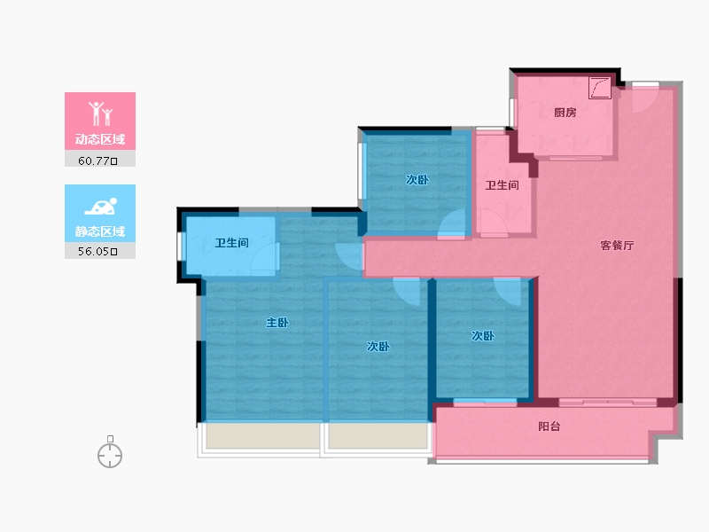 广东省-佛山市-龙光天誉-104.56-户型库-动静分区