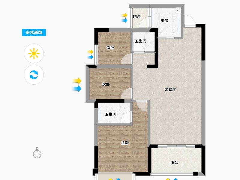 广西壮族自治区-南宁市-四季绿洲-79.83-户型库-采光通风