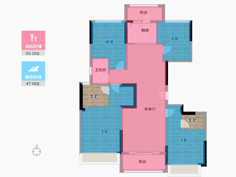 广东省-佛山市-华侨城云邸星悦-91.99-户型库-动静分区