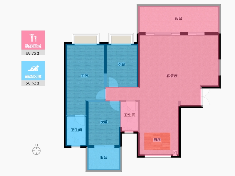 广西壮族自治区-南宁市-凯旋1号上水湾-132.80-户型库-动静分区