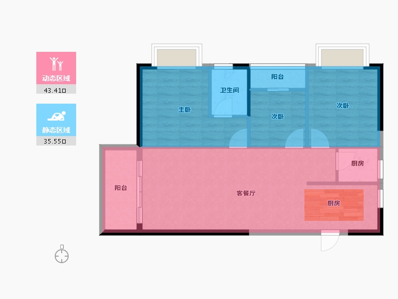 广西壮族自治区-南宁市-振宁星光广场-71.67-户型库-动静分区