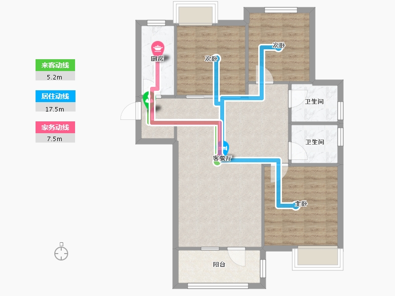 湖北省-武汉市-北辰优-86.00-户型库-动静线