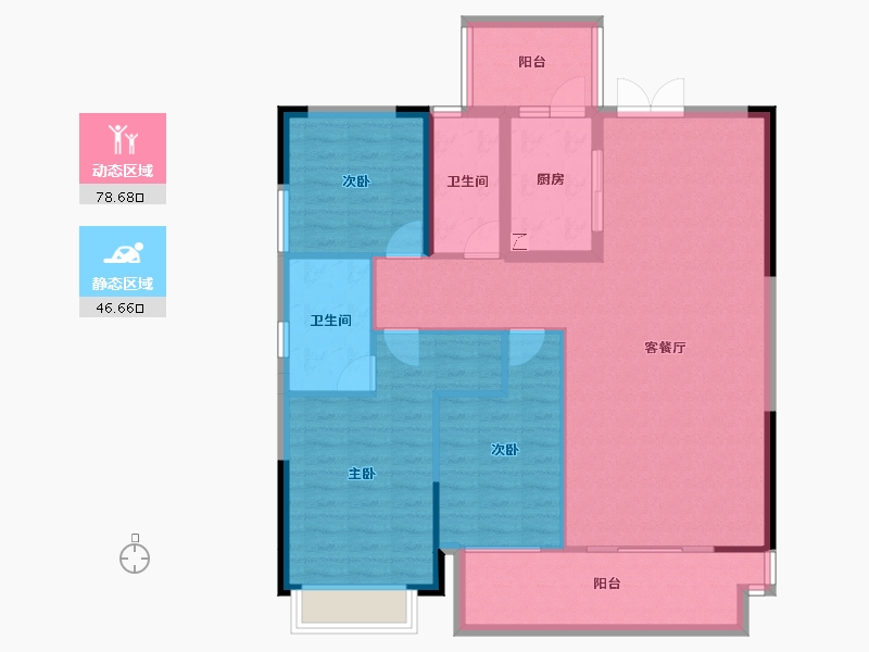 广西壮族自治区-南宁市-振宁星光广场-113.95-户型库-动静分区