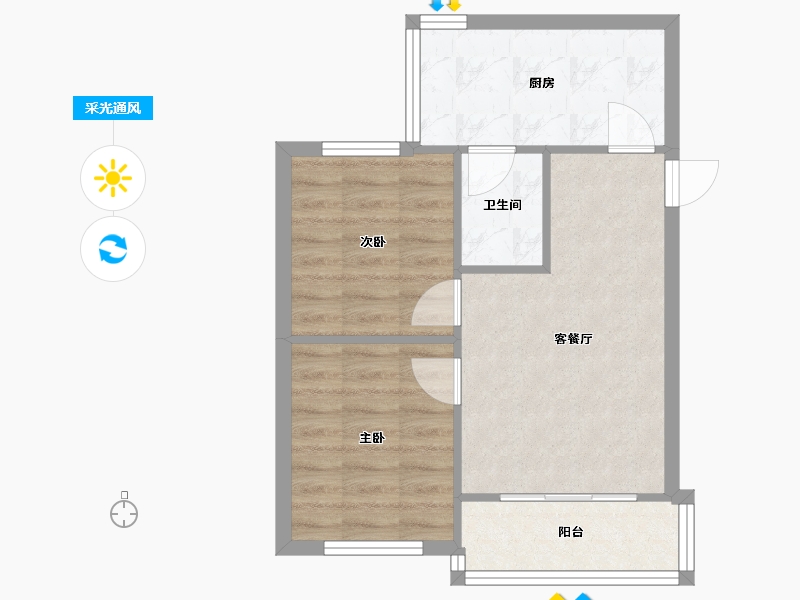 重庆-重庆市-花园新村-50.94-户型库-采光通风