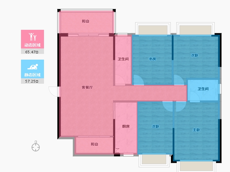 广西壮族自治区-南宁市-振宁星光广场-112.72-户型库-动静分区