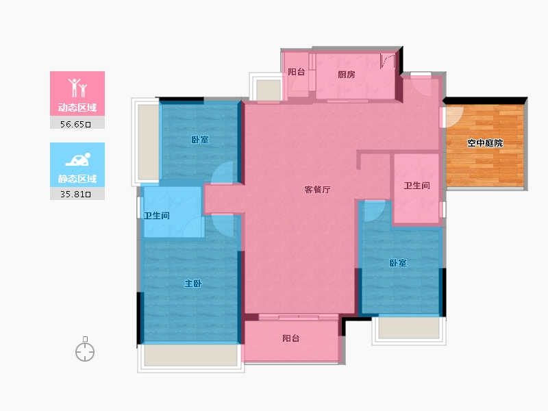 广东省-佛山市-三水冠军城-90.00-户型库-动静分区