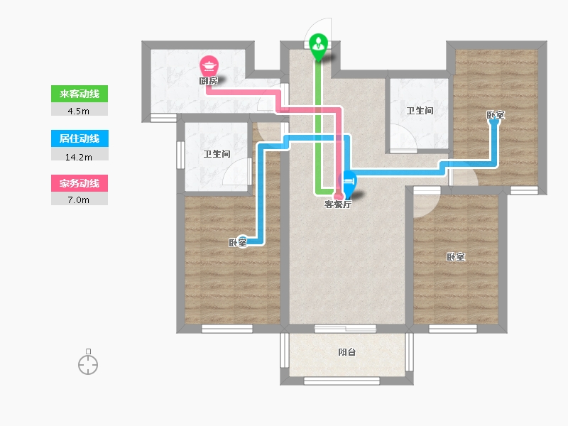 山西省-太原市-君睿府-74.98-户型库-动静线