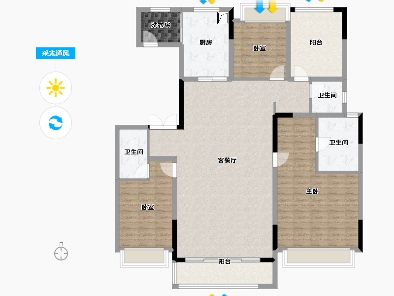 广东省-佛山市-越秀·阅湖台-148.09-户型库-采光通风