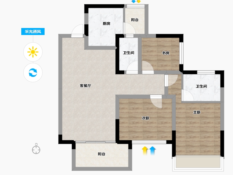 广西壮族自治区-南宁市-九樾府樾境-78.31-户型库-采光通风