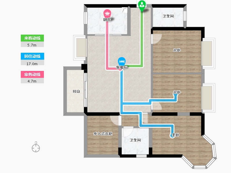 广西壮族自治区-南宁市-汉军冠江台-103.14-户型库-动静线