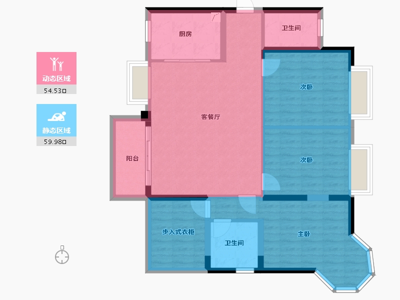 广西壮族自治区-南宁市-汉军冠江台-103.14-户型库-动静分区