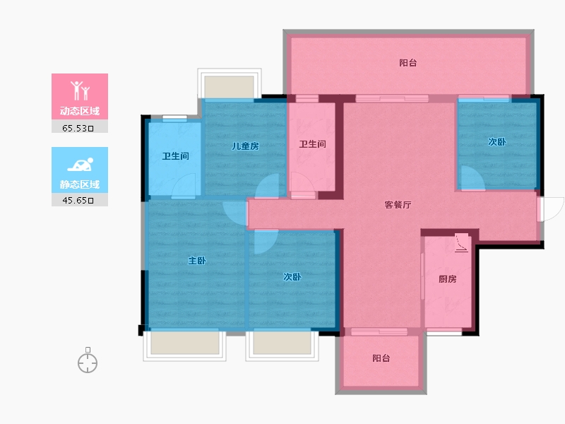 广西壮族自治区-南宁市-大唐院子-99.75-户型库-动静分区