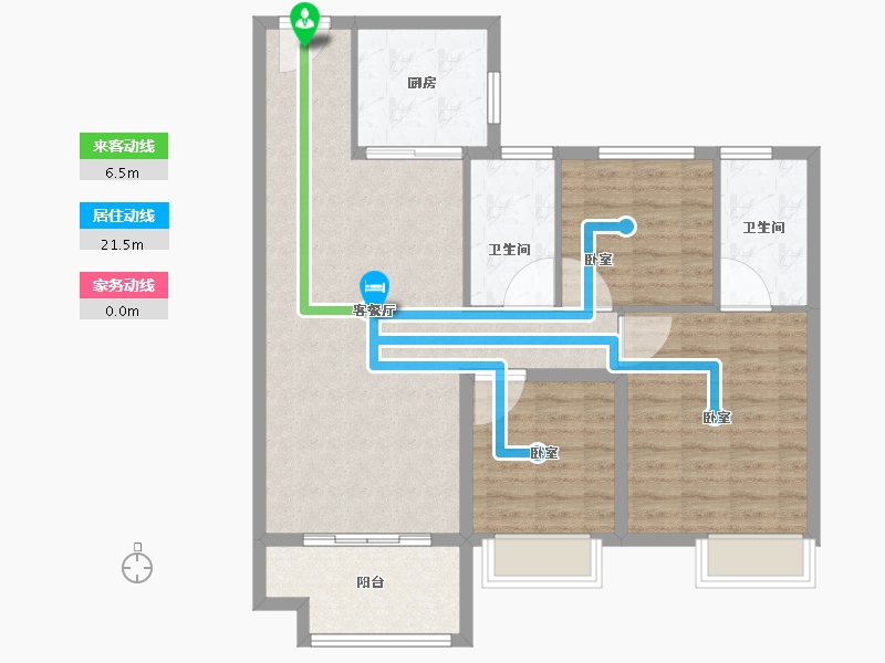 甘肃省-兰州市-碧桂园公园上城-94.41-户型库-动静线