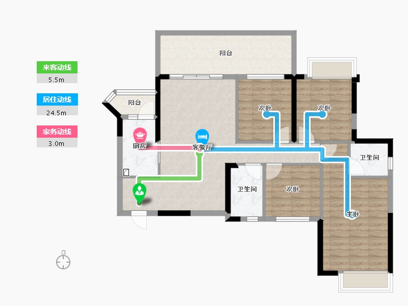 广西壮族自治区-南宁市-人和公园溪府-100.27-户型库-动静线