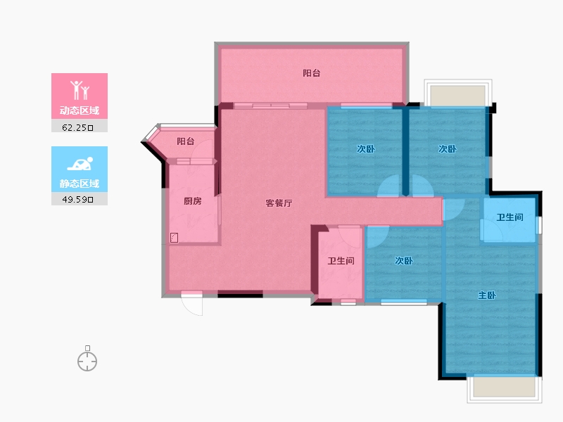 广西壮族自治区-南宁市-人和公园溪府-100.27-户型库-动静分区