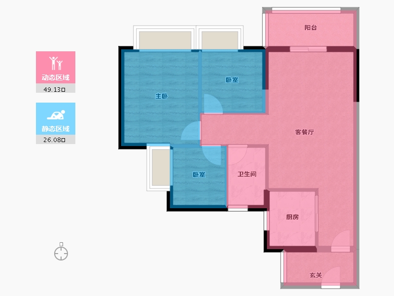 广东省-广州市-广州时代印记-67.03-户型库-动静分区