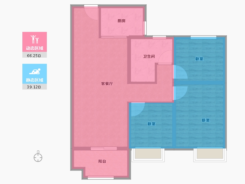 甘肃省-兰州市-碧桂园公园上城-94.81-户型库-动静分区