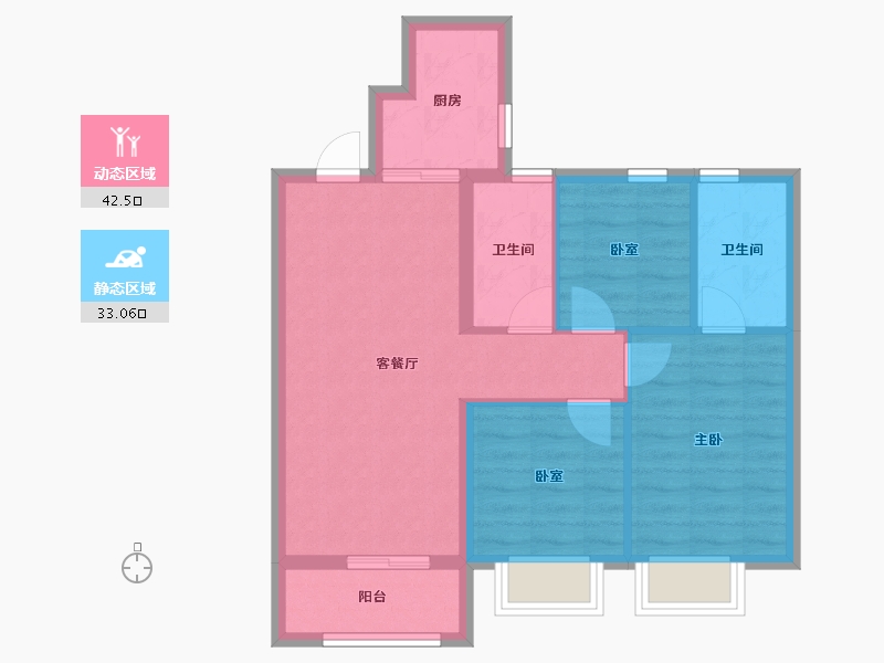 山西省-太原市-通建·融创城-67.37-户型库-动静分区