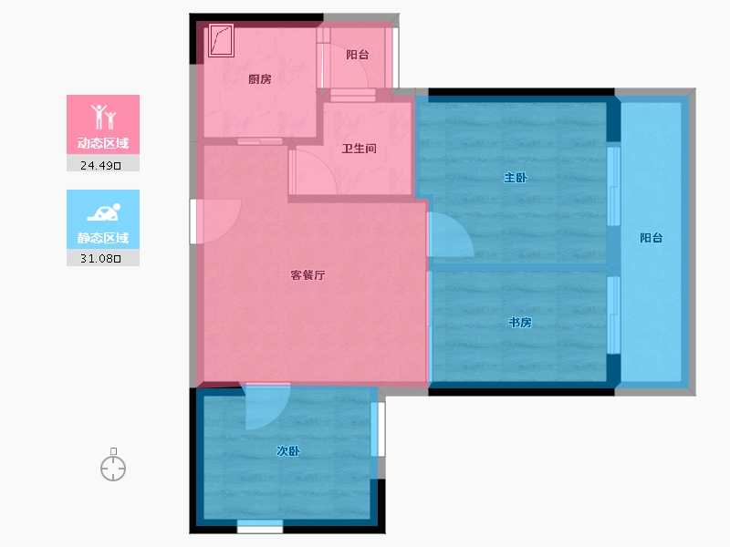 广西壮族自治区-南宁市-人和公园溪府-49.05-户型库-动静分区