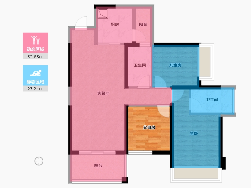 广西壮族自治区-南宁市-南宁宝能城-78.70-户型库-动静分区