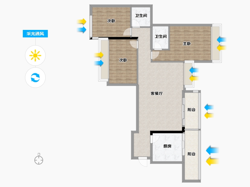 四川省-成都市-美泉悦府-110.00-户型库-采光通风