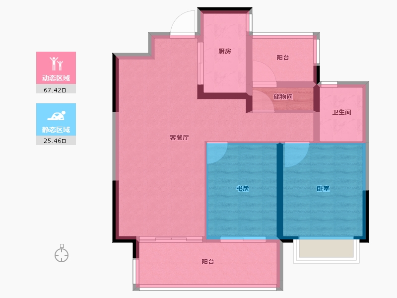 安徽省-合肥市-高速时代御府-83.45-户型库-动静分区