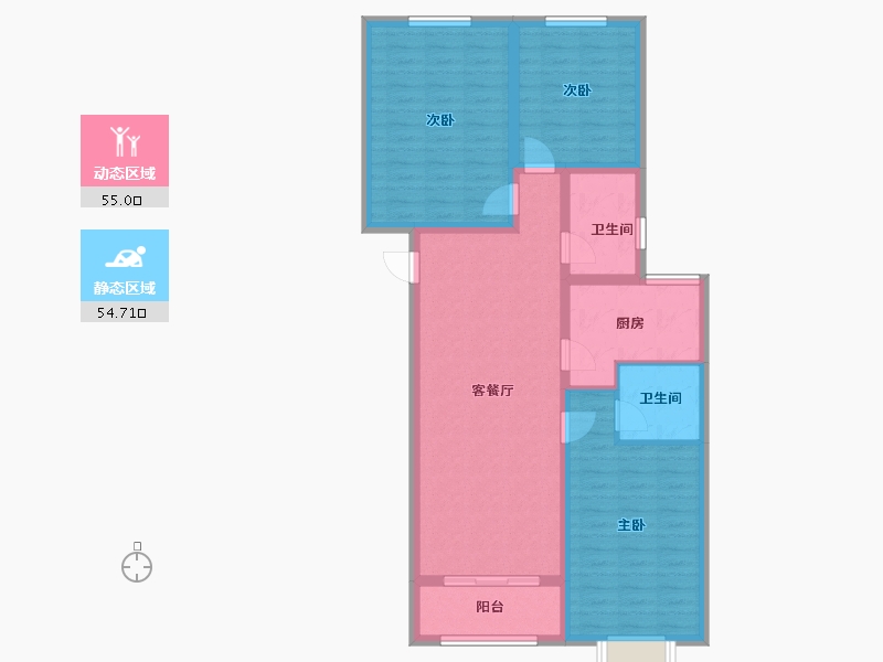 山西省-太原市-纳丹堡-98.40-户型库-动静分区