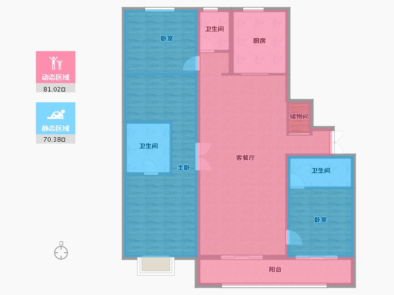 山西省-太原市-金地·卿云台-137.43-户型库-动静分区