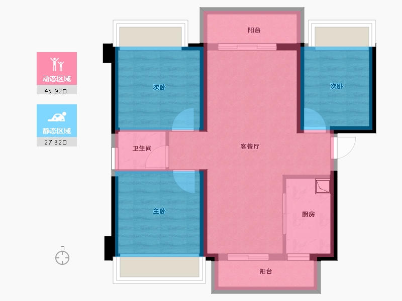 广西壮族自治区-南宁市-南宁宝能城-64.64-户型库-动静分区