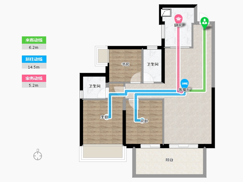 广西壮族自治区-南宁市-凯旋1号上水湾-86.31-户型库-动静线