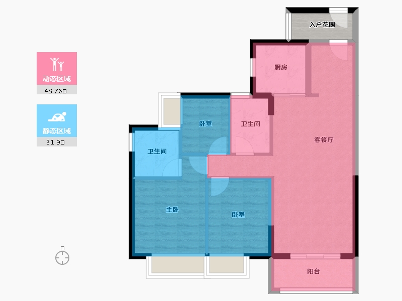 广东省-广州市-广州时代印记-75.46-户型库-动静分区