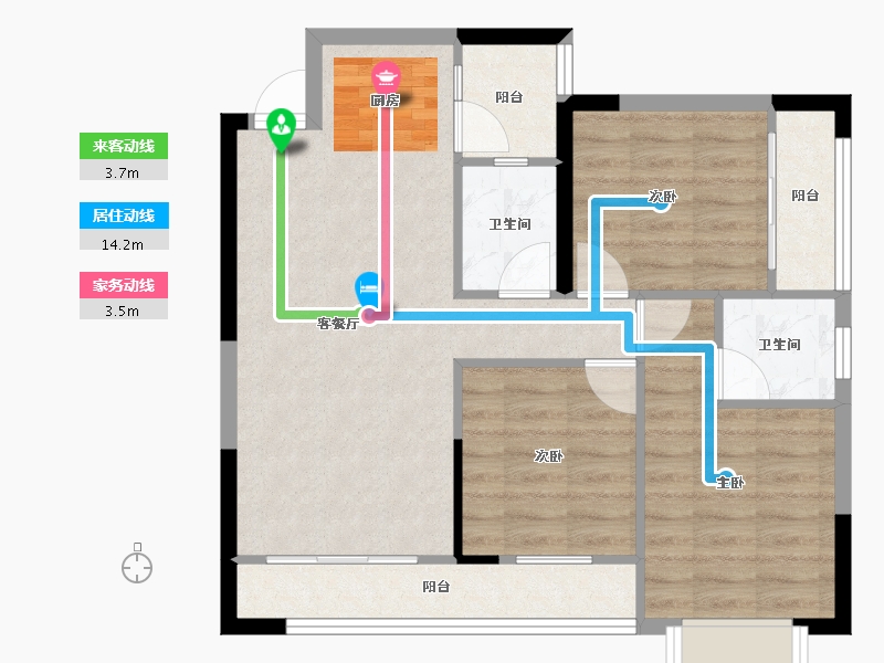 广西壮族自治区-南宁市-振宁星光广场-72.05-户型库-动静线