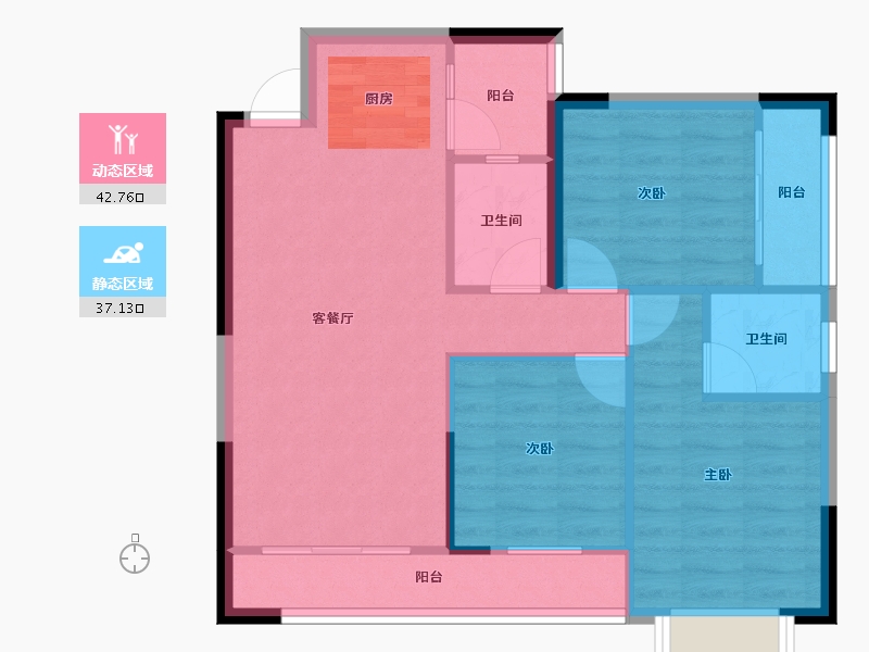 广西壮族自治区-南宁市-振宁星光广场-72.05-户型库-动静分区