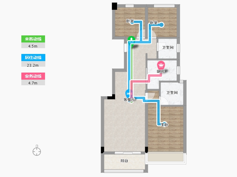 浙江省-杭州市-平峰晓庐-71.20-户型库-动静线