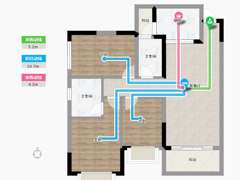 广西壮族自治区-南宁市-汉军冠江台-77.14-户型库-动静线