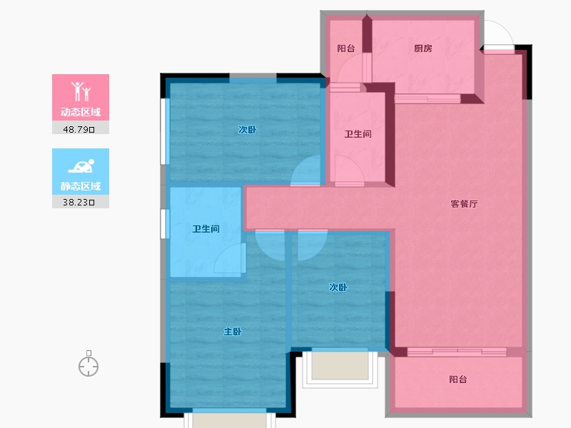 广西壮族自治区-南宁市-汉军冠江台-77.14-户型库-动静分区