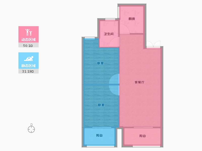 甘肃省-兰州市-西固人家御园-74.40-户型库-动静分区