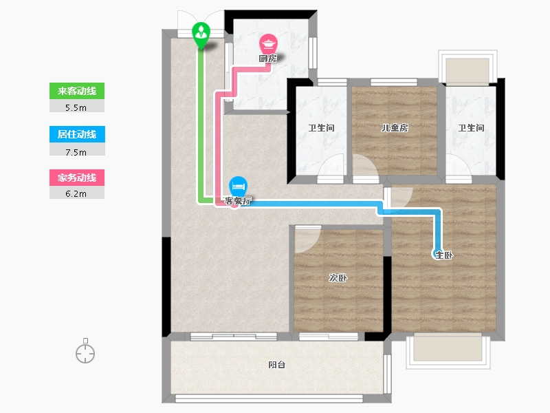 安徽省-合肥市-知庐-86.47-户型库-动静线