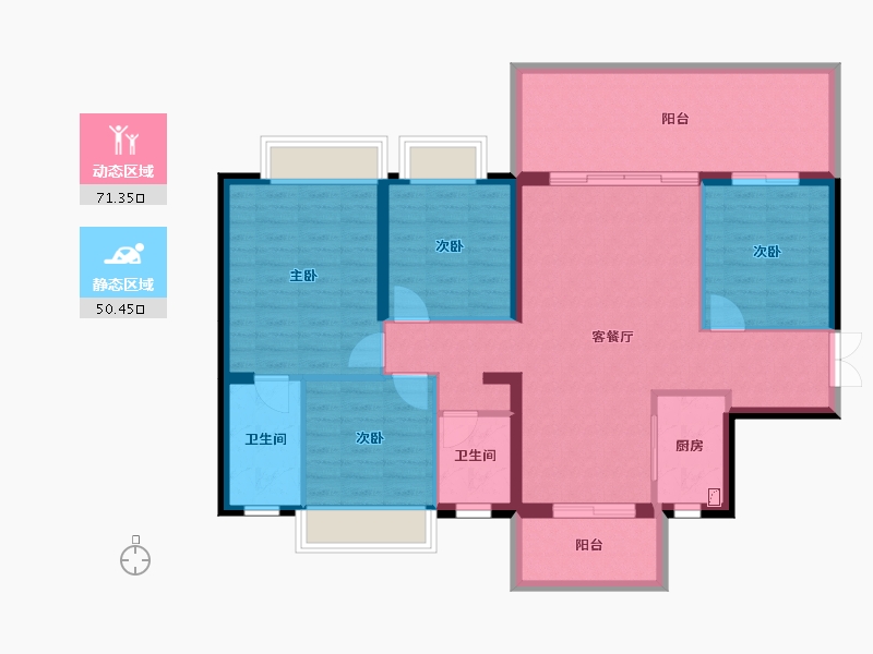 广西壮族自治区-南宁市-凯旋1号上水湾-109.97-户型库-动静分区