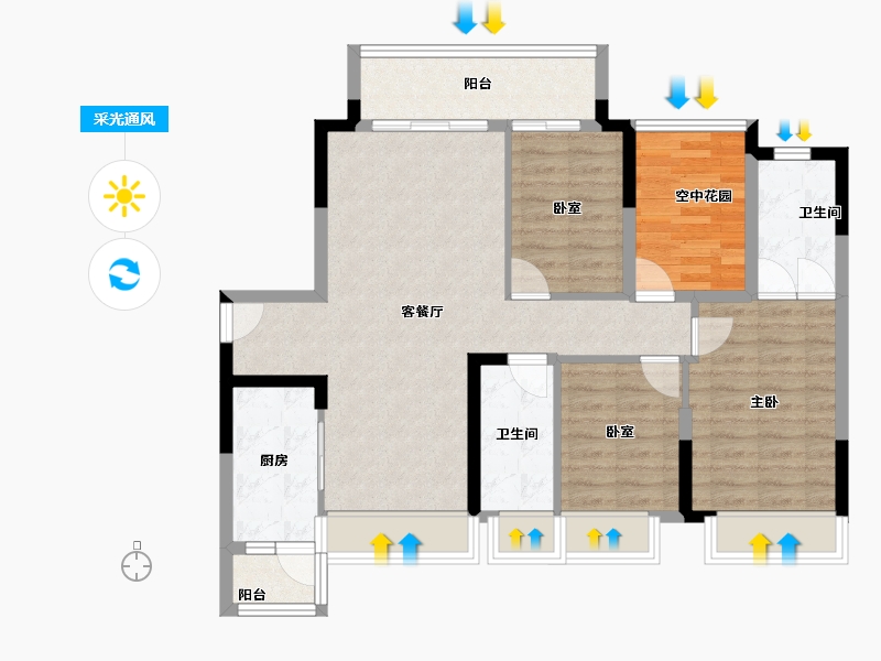 广东省-佛山市-中交白兰春晓-91.24-户型库-采光通风