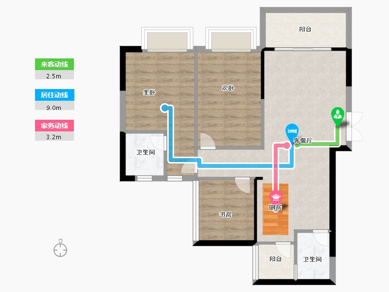 广西壮族自治区-南宁市-振宁星光广场-74.40-户型库-动静线