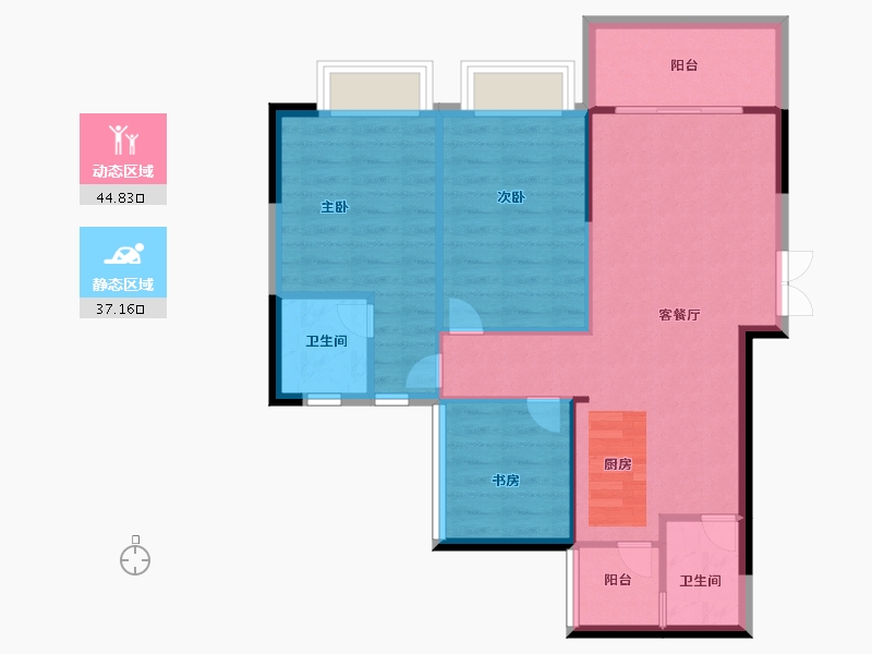 广西壮族自治区-南宁市-振宁星光广场-74.40-户型库-动静分区