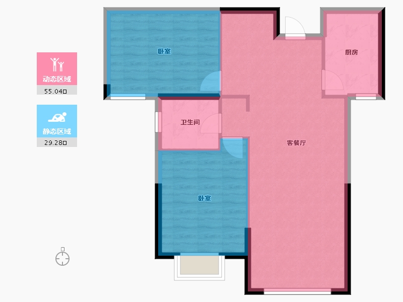 甘肃省-兰州市-瑞岭悦府-76.80-户型库-动静分区