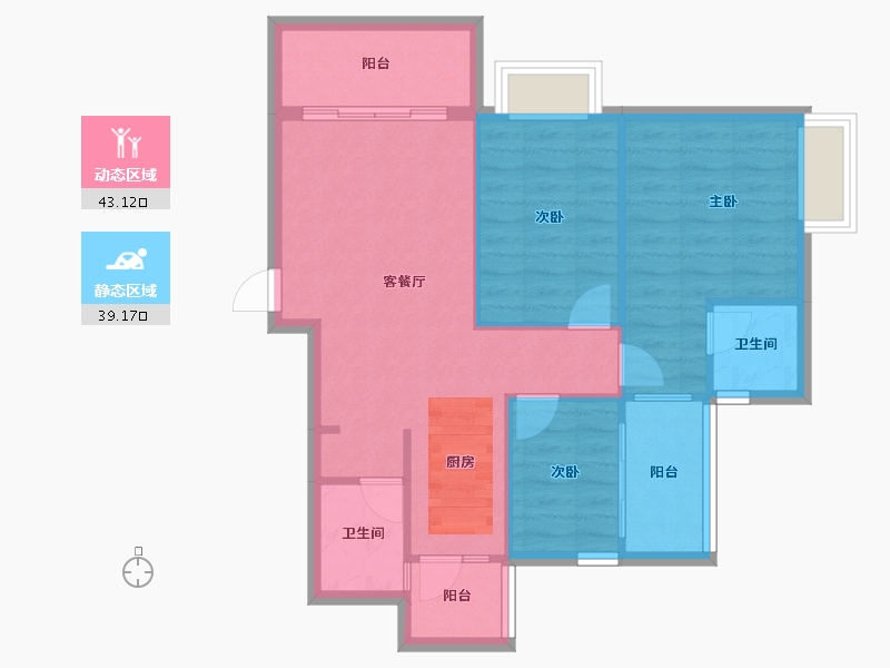 广西壮族自治区-南宁市-振宁星光广场-74.44-户型库-动静分区