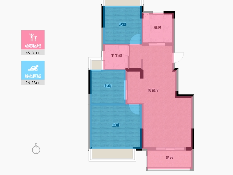 江苏省-苏州市-和岸花园-67.00-户型库-动静分区