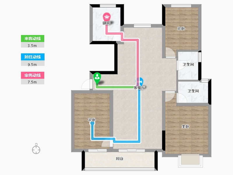 甘肃省-兰州市-瑞辰金悦府-101.33-户型库-动静线