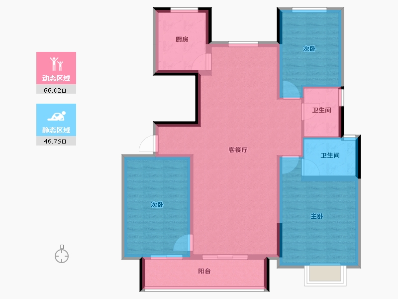 甘肃省-兰州市-瑞辰金悦府-101.33-户型库-动静分区